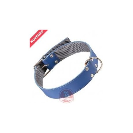 COLLAR CUERO FORRO 55 AZUL