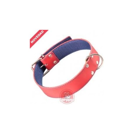 COLLAR CUERO FORRO 55 ROJO