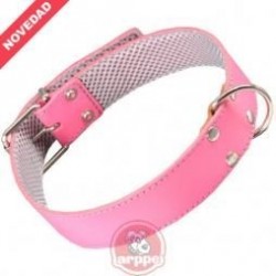 COLLAR CUERO FORRO 55 ROSA