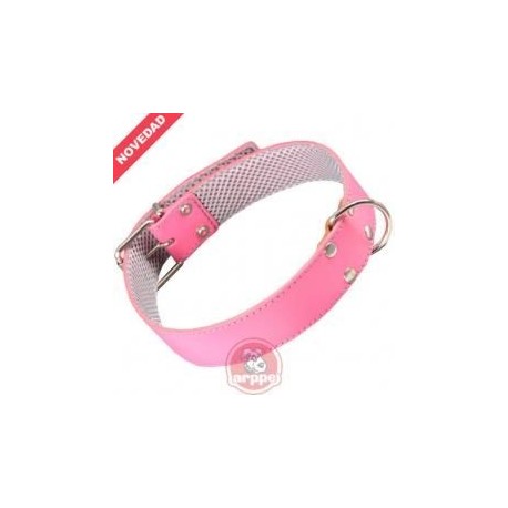 COLLAR CUERO FORRO 55 ROSA