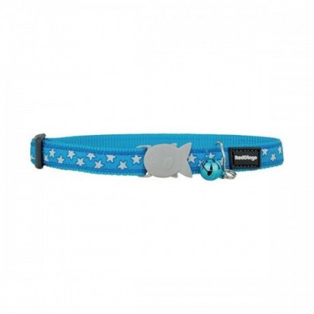 COLLAR GATO RED DINGO 20-32 12mm AZUL ESTRELLAS BLANCAS